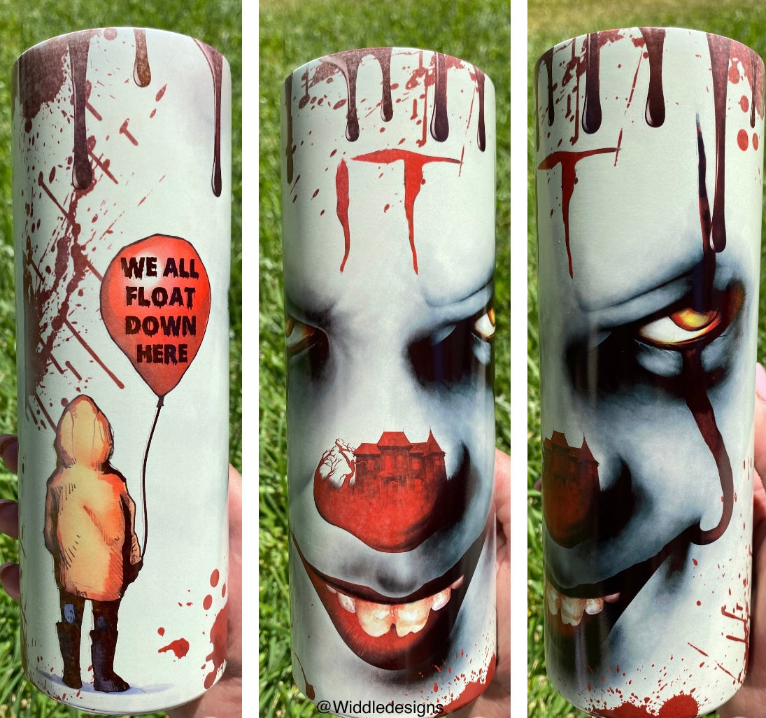 Spooky horror clown Halloween classics 20oz custom tumbler