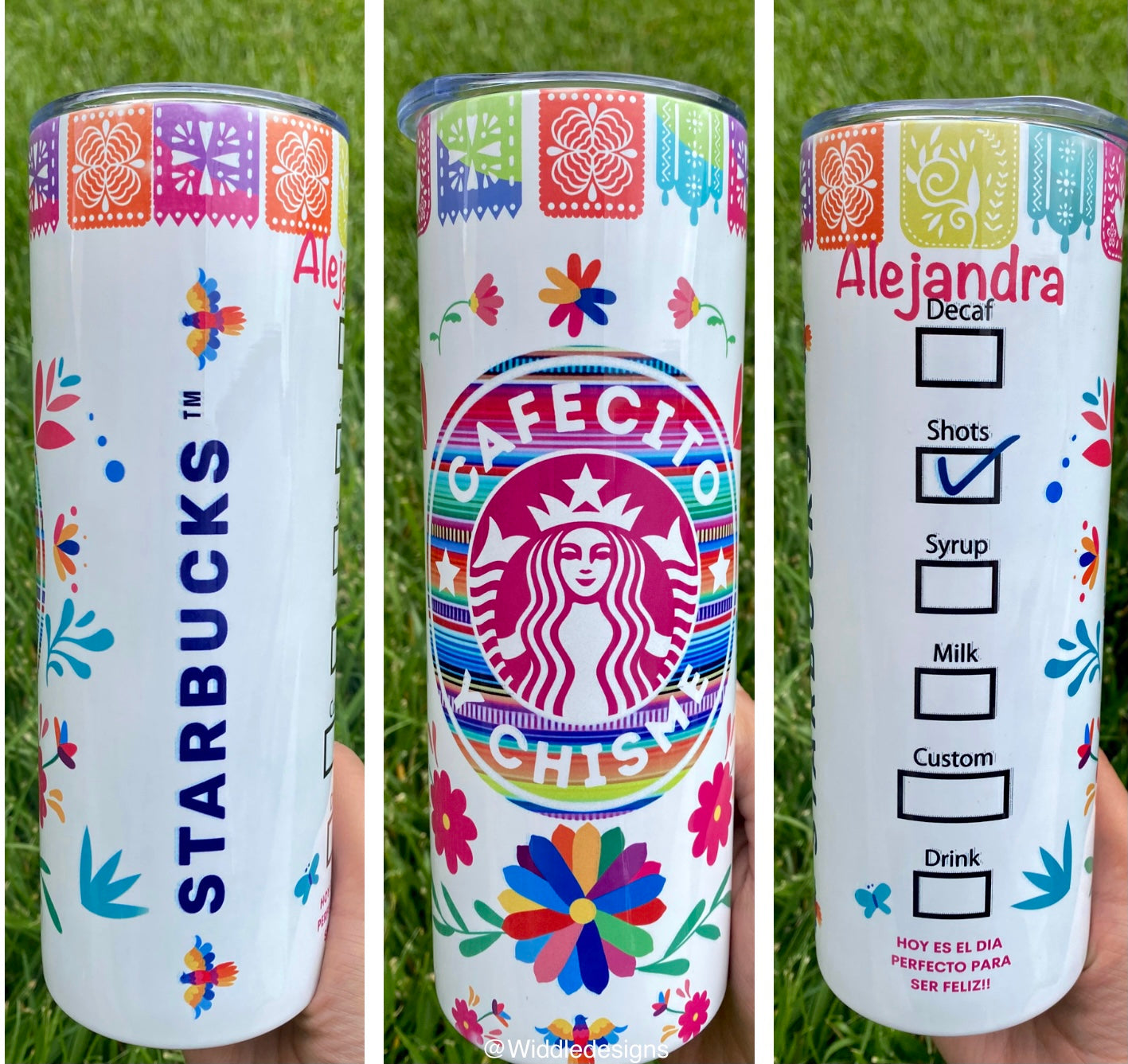 Cafecito y Chisme coffee inspired 20oz custom personalized tumbler